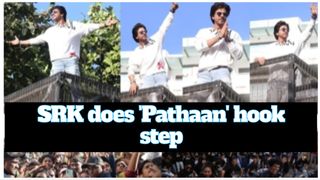 SRK does 'Pathaan' hook step on Mannat balcony to celebrate TV premiere