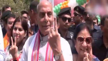Defence Minister Rajnath Singh and his wife cast their vote in Lucknow, urge citizens to participate