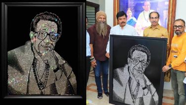 Balasaheb Thackeray Dazzles In Portrait Made With 27,000 Diamonds