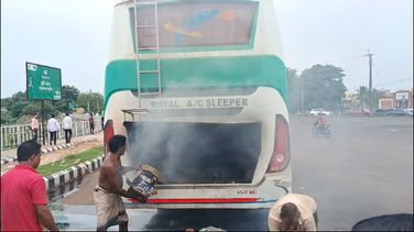 Close Shave For Passengers Even As Bus Catches Fire In Cuttack