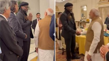 Chris Gayle Meets PM Modi During Jamaican PM Andrew Holness Visit To India