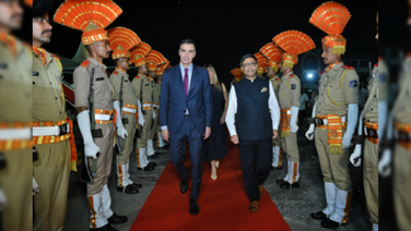 Spanish President Pedro Sanchez Arrives In Vadorara, To Meet PM Modi Today