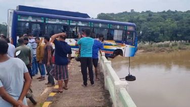 Bus Skids, Hangs From Mahanadi River Bridge In Cuttack; Passengers Safe