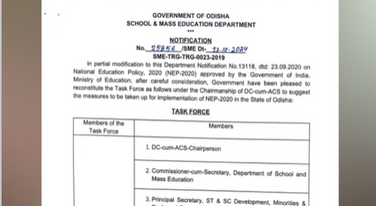 Odisha Govt Reconstitutes Task Force To Implement National Education Policy 2020