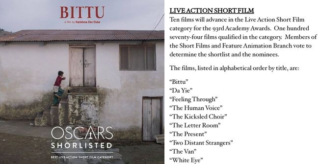 Oscars 2021: India's 'Bittu' makes it to Live Action Short Film shortlist