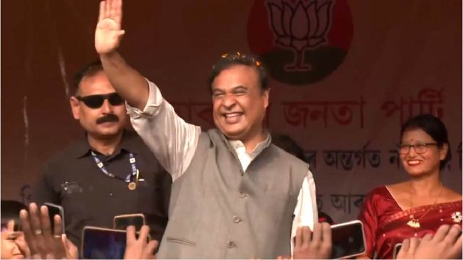 Assam CM Sarma dances during election campaign in Jorhat