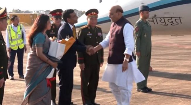 Rajnath Singh Arrives In Laos To Attend ASEAN Defence Ministers Meeting-Plus