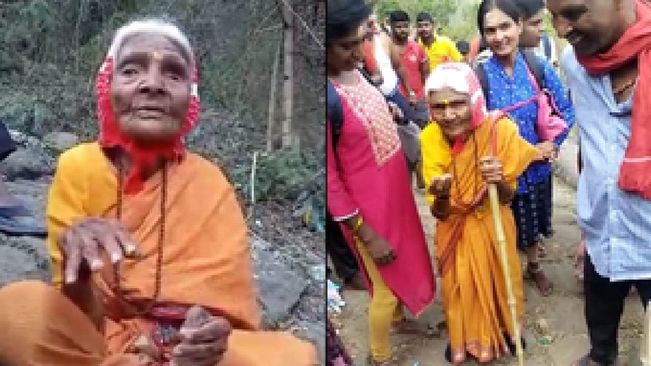 102-yr-old K'taka Woman's Strenuous Trek Up The Hill, Prays For PM Modi's 3rd Tenure