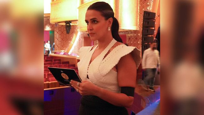 Neha Dhupia Wears Black Armband As Mark Of Respect To Father-In-Law Bishan Singh Bedi