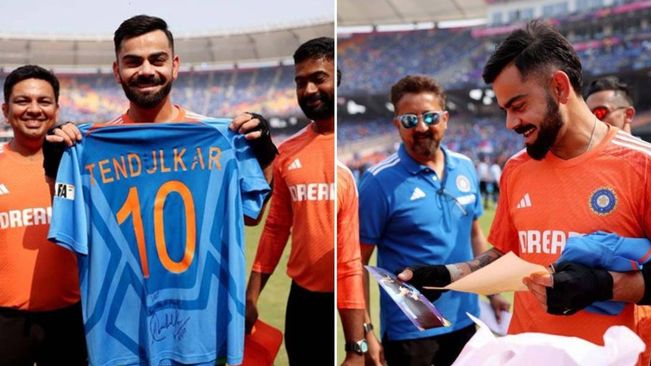 CWC 2023: Virat Kohli Gets Sachin Tendulkar's Number '10' Jersey Ahead Of World Cup final