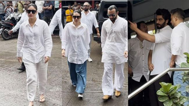 Kareena Kapoor, Saif Ali Khan, Arjun Kapoor, others attend Malaika Arora's father's funeral