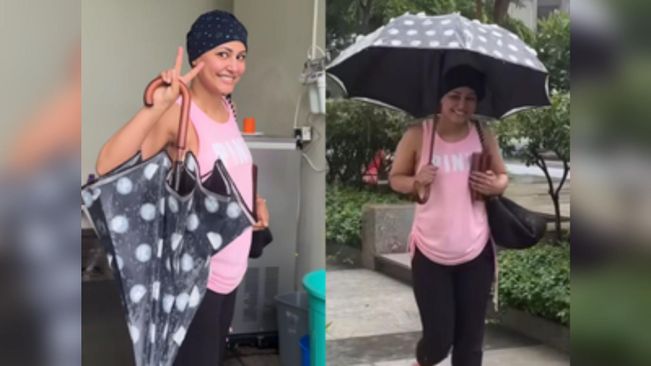 Hina Khan's legs gets numb while working out as she struggles with breast cancer