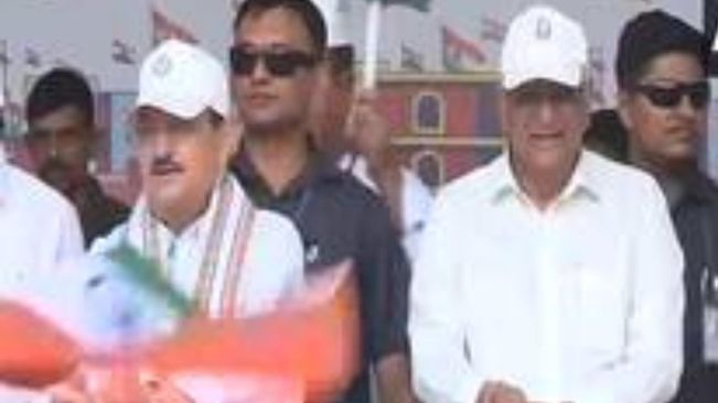 Union Minister Nadda, Gujarat CM flag off 'Tiranga Yatra' in Rajkot