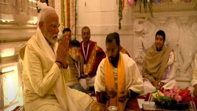 PM Modi participates in Pran Pratishtha ceremony at Ram Temple in Ayodhya