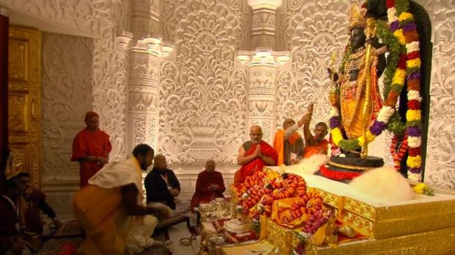 Ram Lalla idol unveiled at grand temple in Ayodhya, PM Modi leads rituals