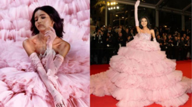 Nancy Tyagi 'poured my heart & soul into creating this pink gown' for Cannes red carpet