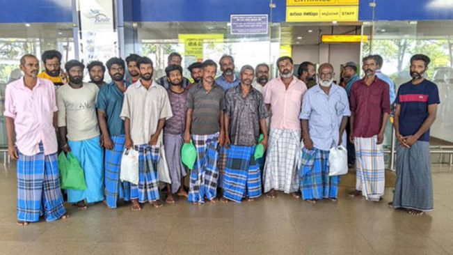 19 Indian fishermen repatriated from Sri Lanka, reach Chennai