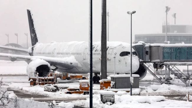 Germany: Over 700 Flights Cancelled, Buses And Train Services Suspended In Munich Due To Snowfall