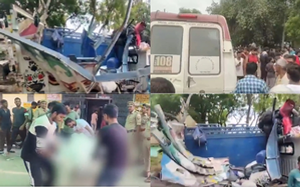 10 Killed, 25 Hurt After Bus Collides With Pickup Van In Bulandshahr