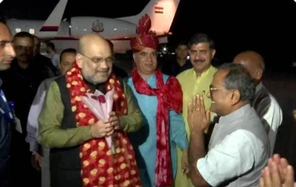 Amit Shah arrives in Jammu on 3-day visit to J&K