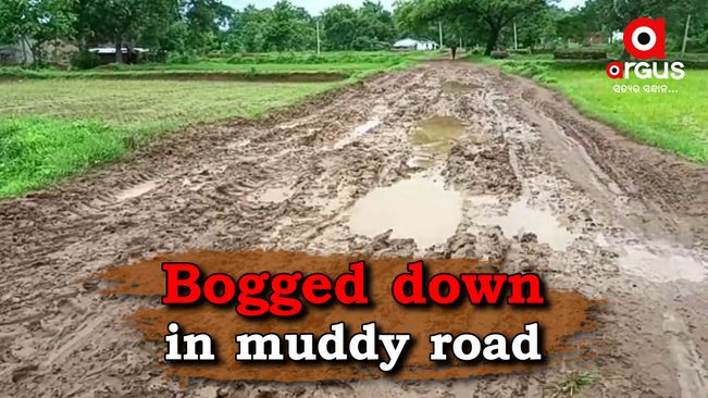 Muddy road in Kalahandi village turns a nightmare