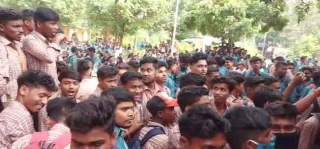 Karanjia College students in protest