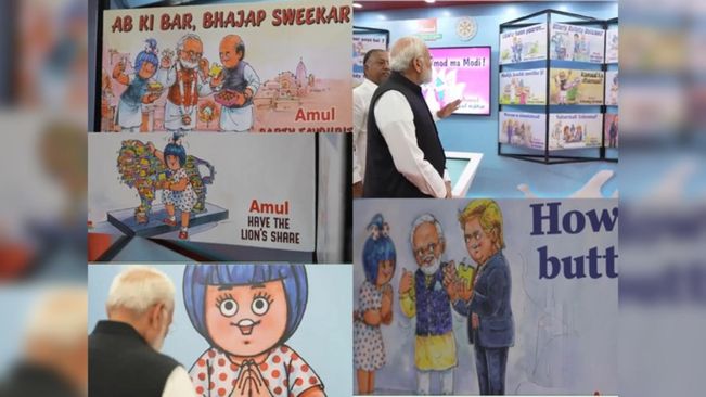 Amul's advertisments featuring PM Modi, BJP, and government initiatives enthral PM