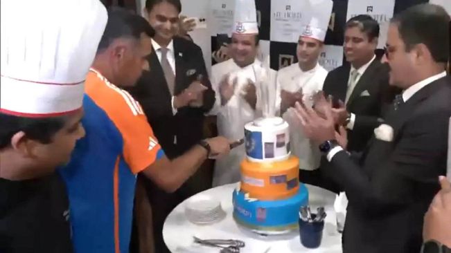 Team India Stars Cut Special Trophy Cake To Celebrate T20 World Cup Triumph