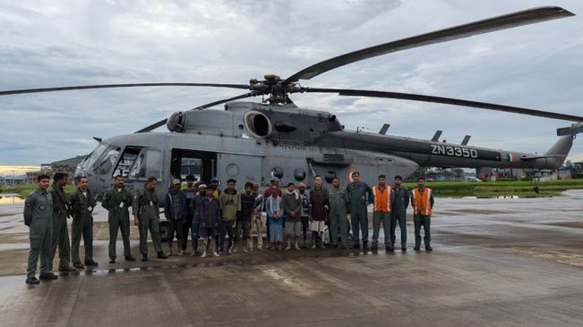 IAF Rescues 13 Fishermen Stranded On Brahmaputra Island In Assam