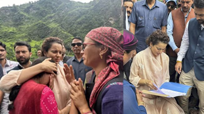 Kangana Visits Flood Hit Village In Himachal, Says People Not Getting Govt Help