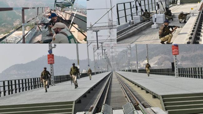 J&K: Mock Security Drill On World’s Highest Railway Bridge