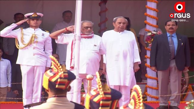 74th Republic Day: Odisha Guv Prof Ganeshi Lal unfurls Tricolour in Bhubaneswar