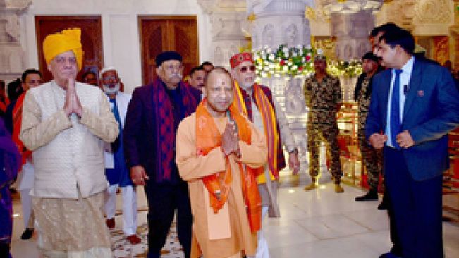 Yogi Ministers, BJP And Non-BJP MLAs Visit Ram Temple; SP Skips Again