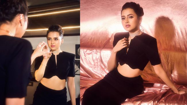 Tejasswi Prakash Stuns In All-Black Outfit; Fans Call Her 'Mystic Beauty'