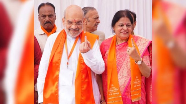 HM Amit Shah casts vote, urges people to 'accept voting as duty'