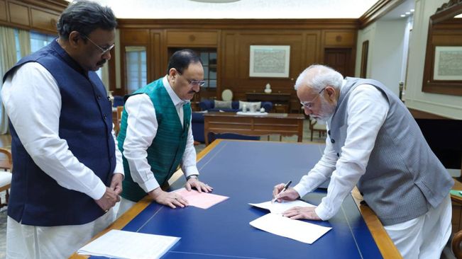 PM Modi LaunchesBJPs Active Membership Campaign Becomes First Member