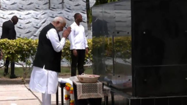 PM Modi Visits Indian Arrival Monument In Guyana