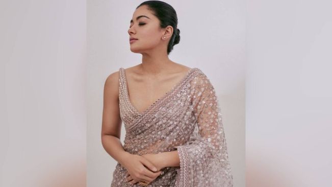 Rashmika Mandanna Channels Srivalli Vibes In Stunning Saree