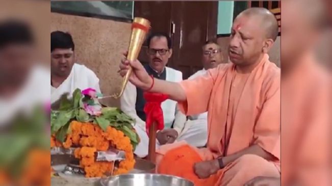 Yogi Adityanath Performs 'Rudrabhishek' At Gorakhnath Temple On Holi