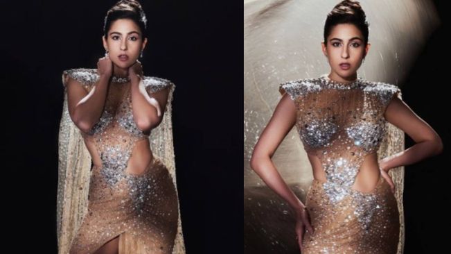 Sara Ali Khan Radiates Retro Glamour In Stunning Golden Gown, Chic Accessories