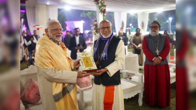 PM Modi Attends Christmas Celebrations At Union Minister George Kurian's Residence