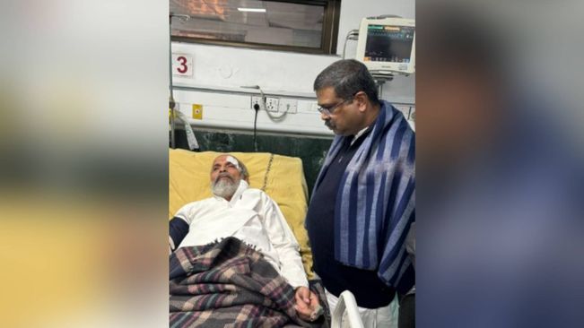 Dharmendra Pradhan Meets ‘Injured’ BJP MP Pratap Sarangi At RML Hospital, Slams Rahul Gandhi