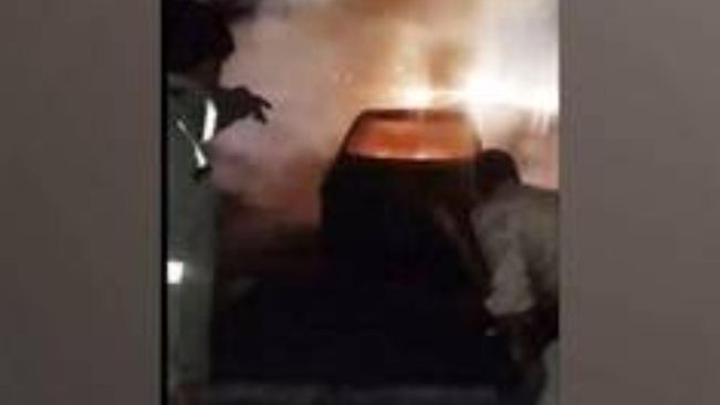 Uttar Pradesh: Car catches fire in Noida, no casualties reported