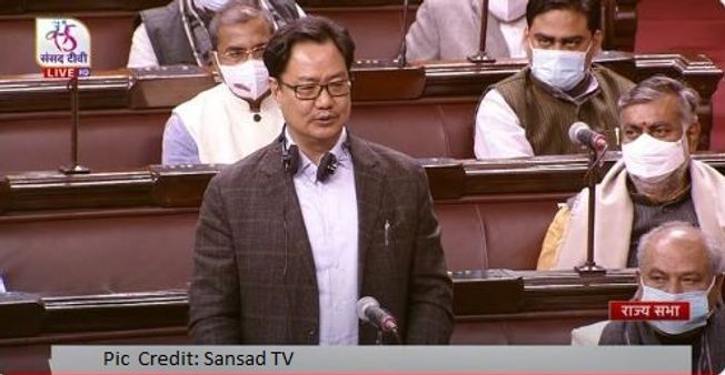 BJP respects all institutions of the country: Kiren Rijiju on Congress' adjournment motion notice
