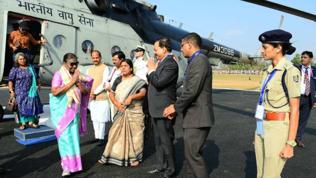 President Droupadi Murmu Arrives In Mayurbhanj