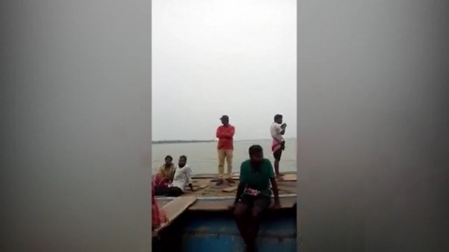 Passenger boat stranded in Chilika