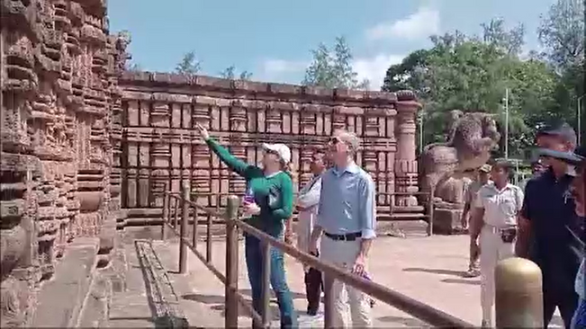 US Ambassador Eric Garcetti visit Konark Sun temple