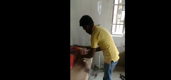 Security guard administers injection to patient at  in Jagatsinghpur