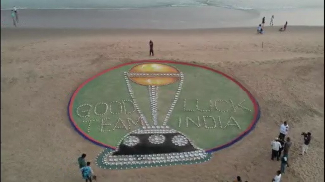 Sudharsan Patnaik congratulated Team India in sand art