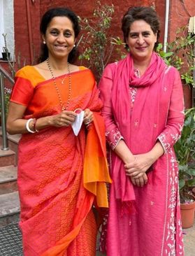 NCP leader Supriya Sule meets Priyanka Gandhi